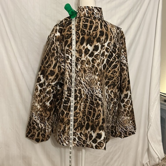 Chico's Weekends Animal Print Lightweight Fall Zip Front Jacket Sz 3 - Picture 6 of 11